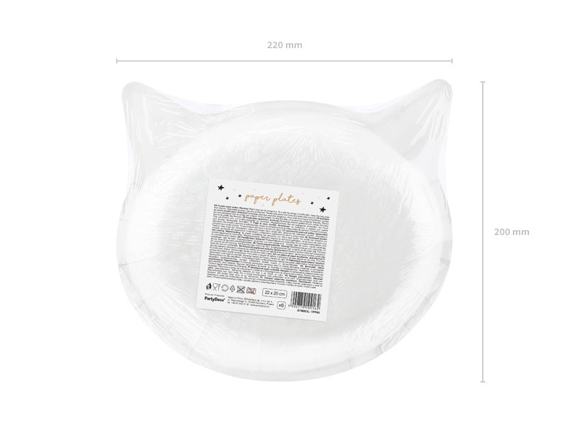Halloween Platos Gato Negro 22cm 6pcs