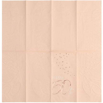 Servilletas 50 Años Oro Rosa 33cm 10pcs
