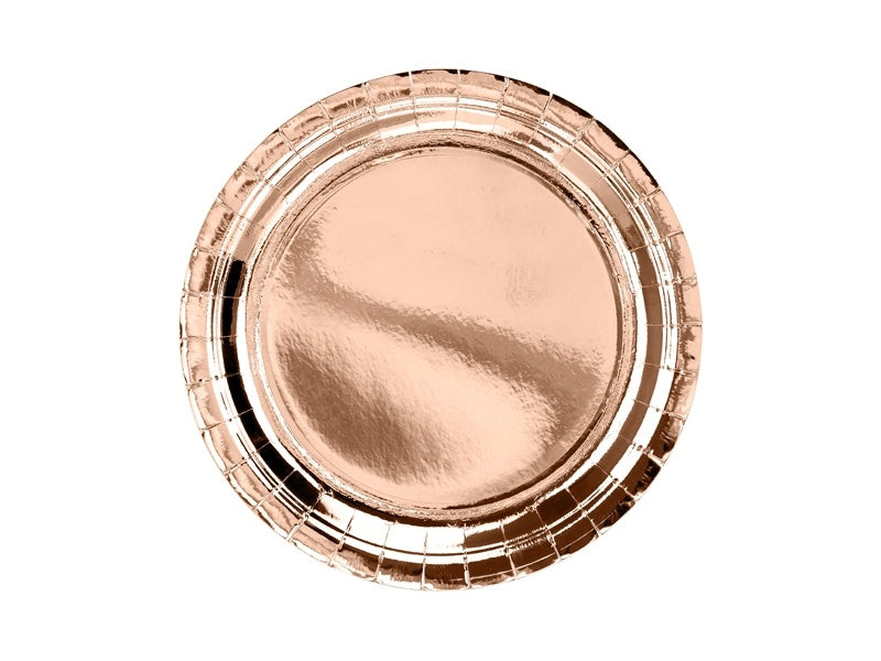 Platos Oro Rosa 23cm 6ud
