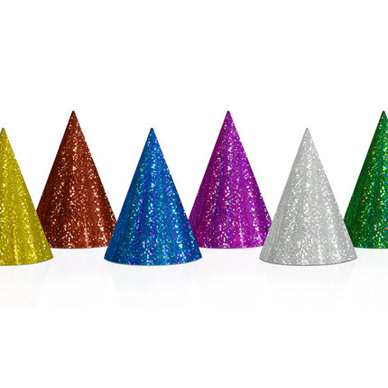 Sombreros de Fiesta Purpurina Holográfica 16cm 20pcs