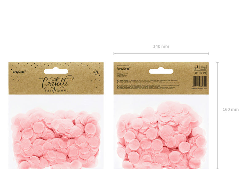 Confeti Redondo Rosa Claro