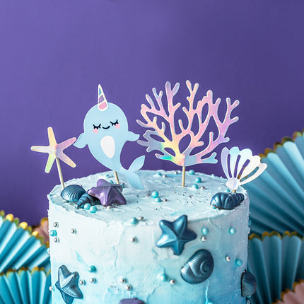 Cake topper Criaturas marinas 15,5cm 4pcs