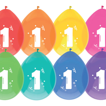 Globos 1 Año Color 30cm 8pcs