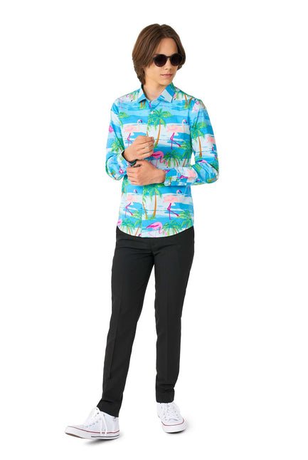 Camiseta Hawaii Flamingo Adolescente Niño Adolescente <tc>OppoSuits</tc>