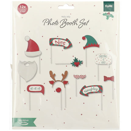 Atrezzo para fotomatón de Navidad 12 piezas