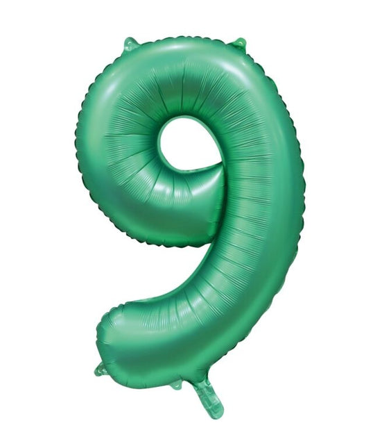 Globo Figura Verde 9 Años Brillo 86cm