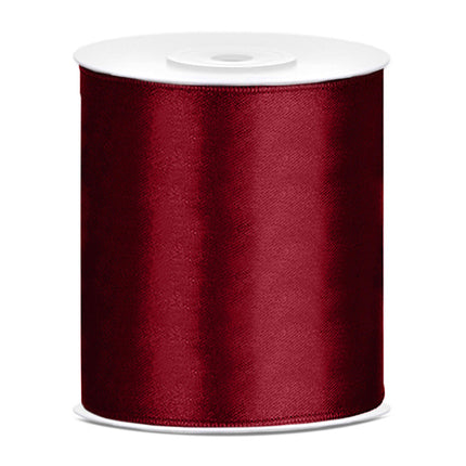 Cinta de raso Rojo Burdeos 100mm 25m