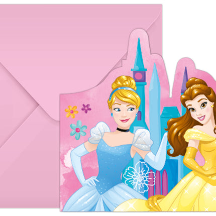 Invitaciones Princesas 6pcs