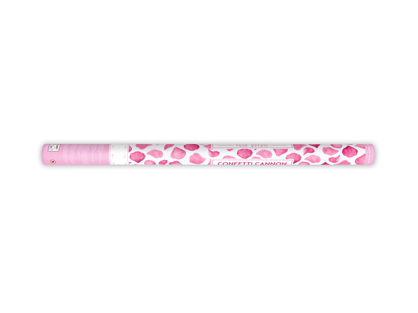 Cañón de confeti Pétalos de rosa rosa 80cm