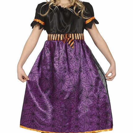 Disfraz Bruja Halloween Niña Morado Negro