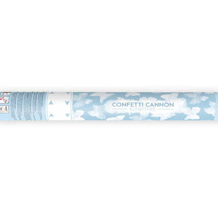 Cañón Confetti Mariposas Blanco 40cm