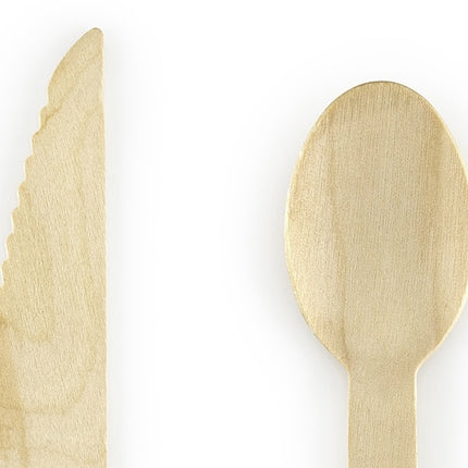 Cubiertos de Madera de Colores Pastel 16cm 18 piezas