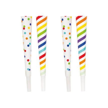 Cuernos de fiesta Confetti Arcoiris 19.7cm 6pcs