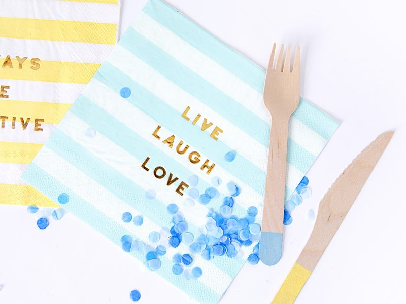 Servilletas azul claro Live Laugh Love 33cm 20pcs