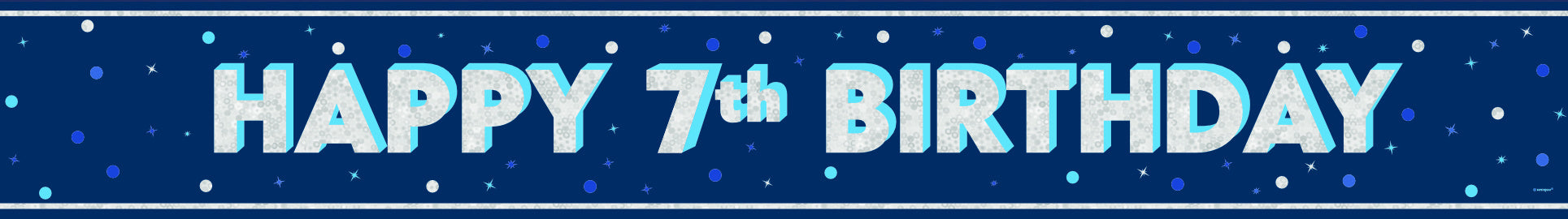 Banderola Feliz Cumpleaños Azul 7 Años 2.74m