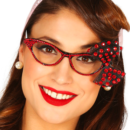 50'S Gafas Lazo Rojo