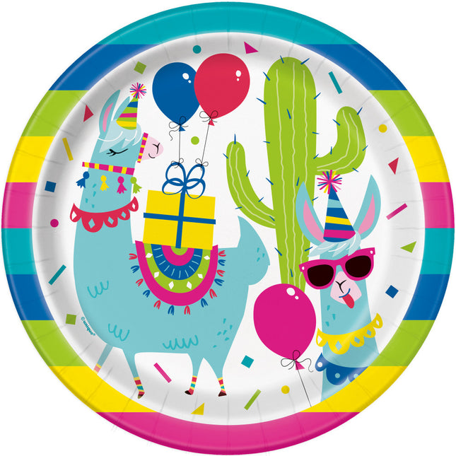 Platos Llama Cumpleaños 23cm 8pcs