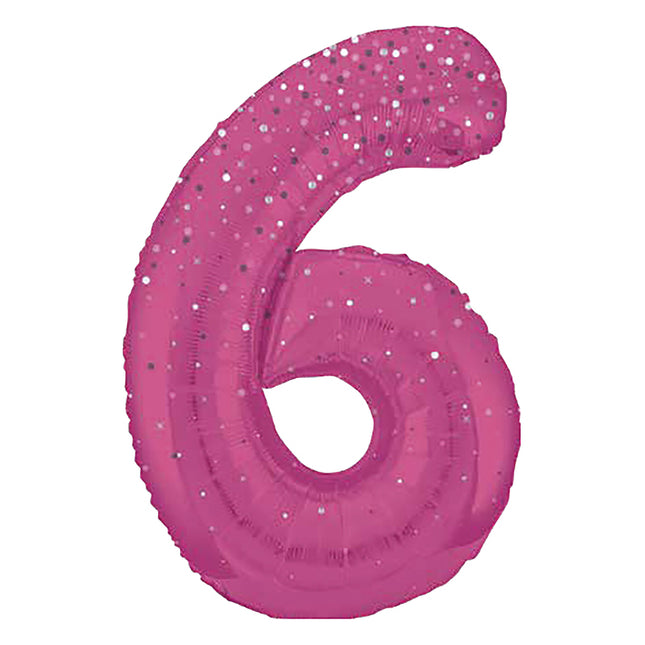Globo Figura 6 Años Lunares Rosa 86cm