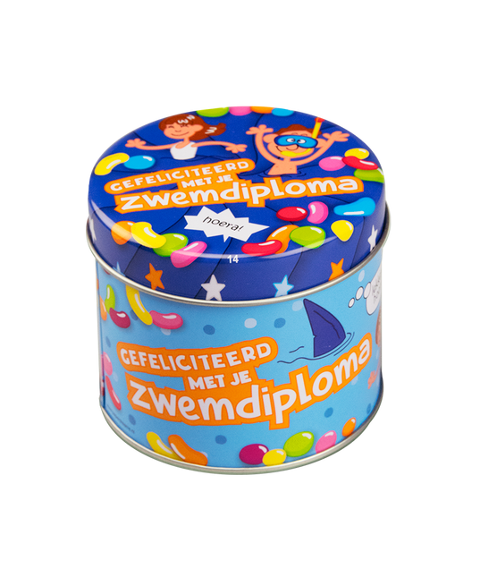 Lata de caramelo diploma de natación 9cm