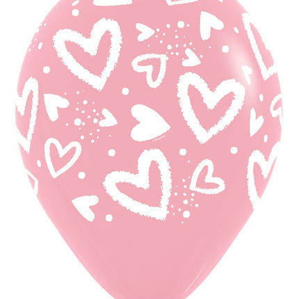 Globos Corazones Brillantes Mix 30cm 25pcs