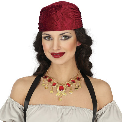 Collar Oro Rojo Diamantes