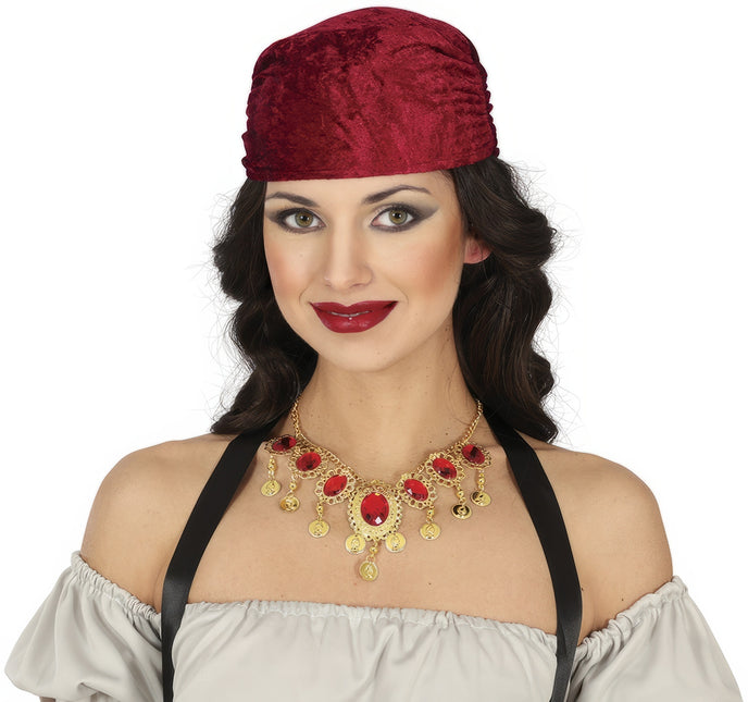 Collar Oro Rojo Diamantes