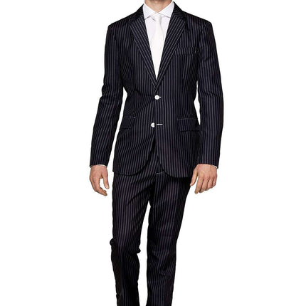 Traje negro de raya diplomática para hombre <tc>Suitmeister</tc>