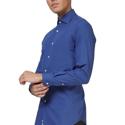 Camisa Azul Oscuro Hombre <tc>OppoSuits</tc>