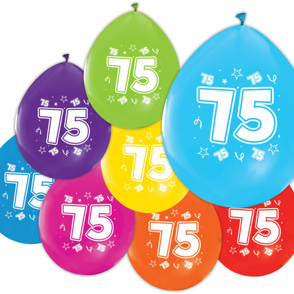 Globos de Colores 75 Años 30cm 8pcs