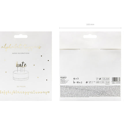 Adornos para tartas Alfabeto 12cm 53pcs