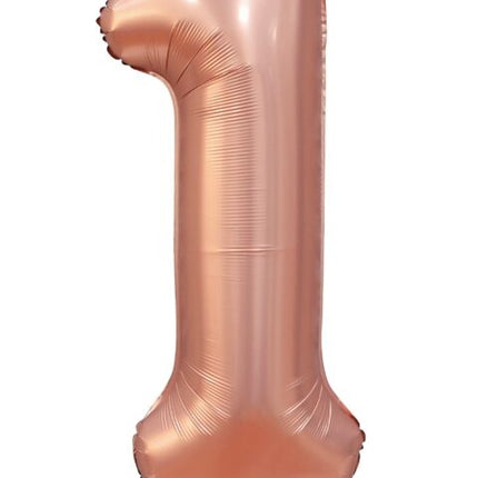 Globo Figura Oro Rosa 1 Año Brillo 86cm