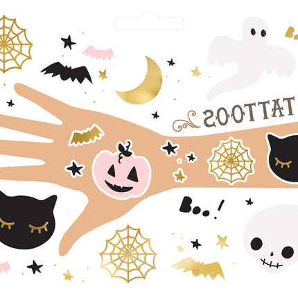 Tatuajes de Halloween Boo 12pcs