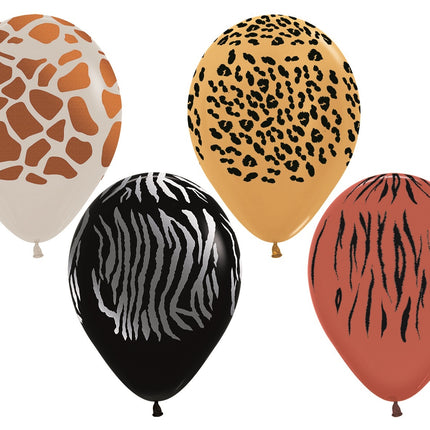 Globos Animal Print Tinta Metálica 30cm 25pcs