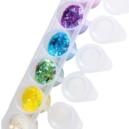 Juego de purpurinas gruesas de colores 7 piezas