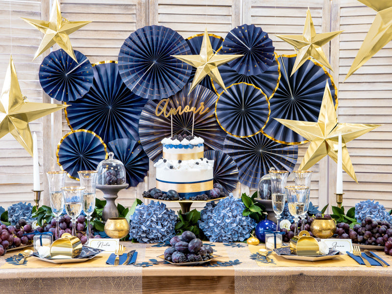 Bola Velas Azul Metálico 8cm 6pcs