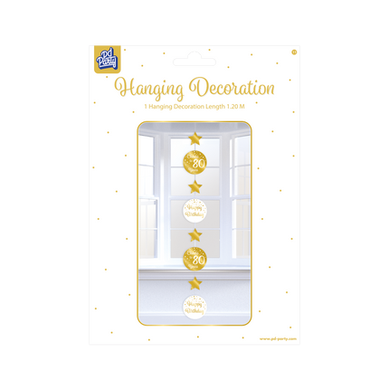 Decoración Colgante 80 Años Oro Blanco 20,5cm