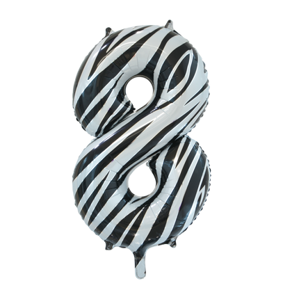 Globo Foil Figura 8 Cebra XL 86cm vacío