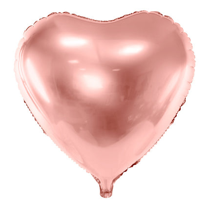 Globo de Helio Corazón Oro Rosa Vacío 45cm