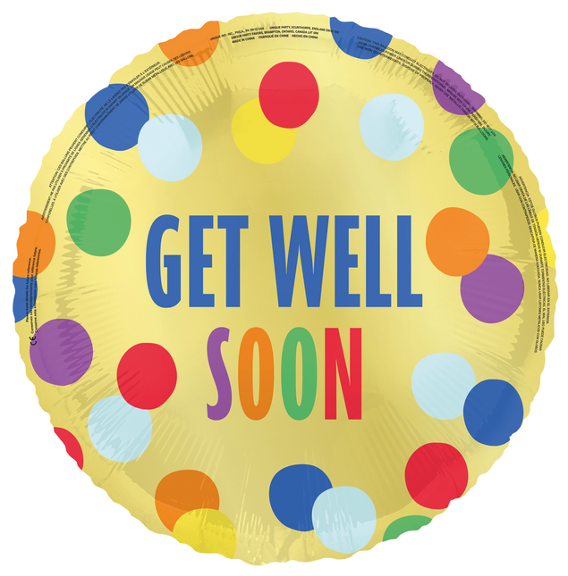 Globo de Helio de Colores "Get Well Soon" 45cm