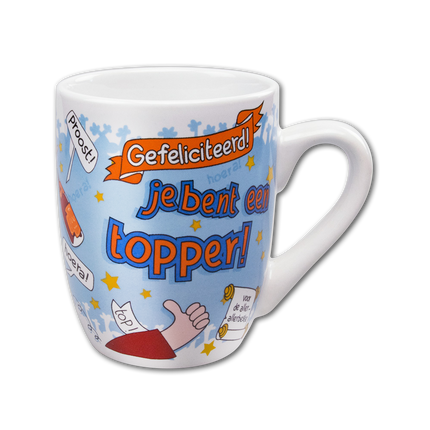 Taza Felicidades Topper 12cm