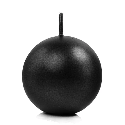Velas Globo Negro Metalizado 6cm 10pcs