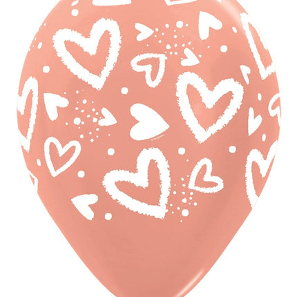 Globos Corazones Brillantes Mix 30cm 25pcs