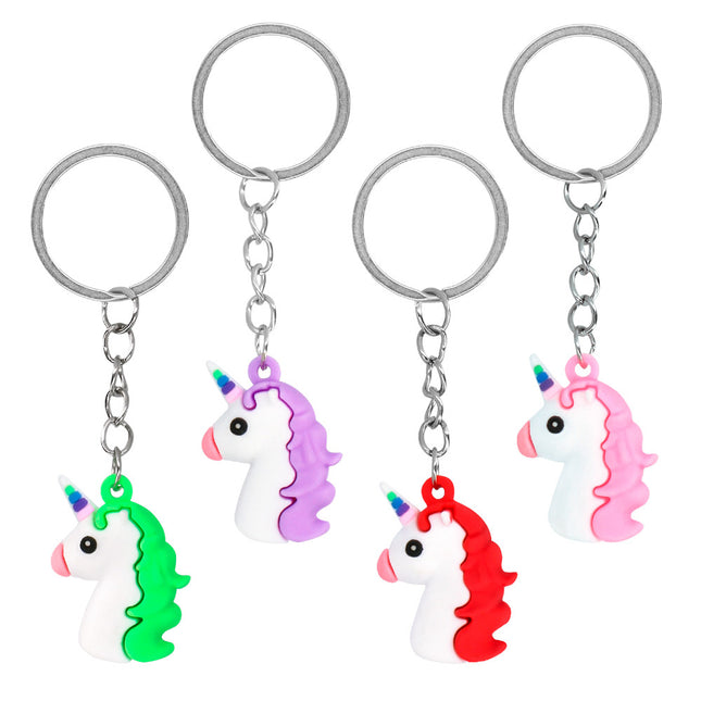 Unicornio Compartir Regalos Llavero 3cm 4pcs