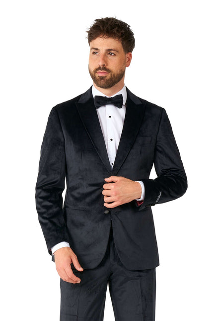 Esmoquin de terciopelo negro para hombre <tc>OppoSuits</tc>