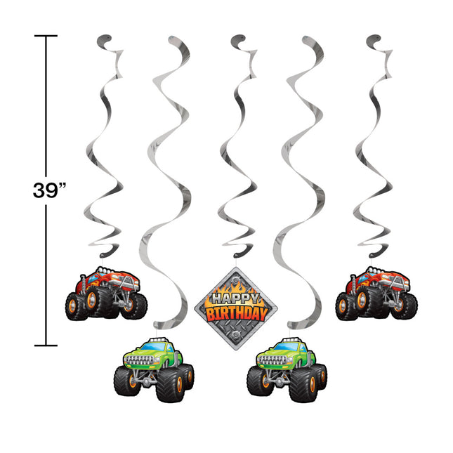 Monster Truck Decoración Colgante 99cm 5 piezas