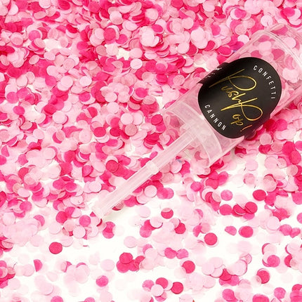 Cañón de confeti rosa claro 18cm