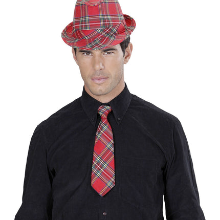Corbata roja a cuadros