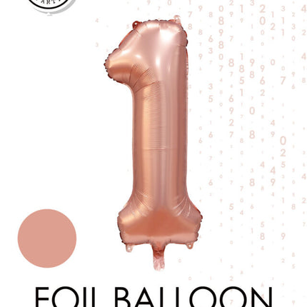 Globo Figura Oro Rosa 1 Año Brillo 86cm