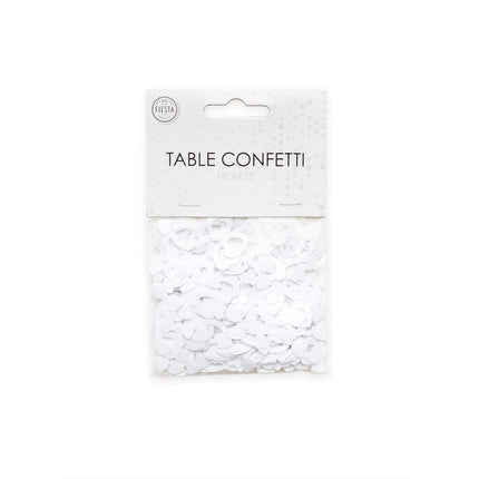 Confeti de mesa Corazones Abiertos Blanco