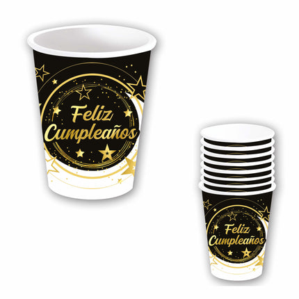 Vasos Joyeux Anniversaire Papel 240ml 6pcs